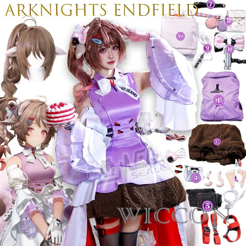 Halloween Adults Arknights End - Anime Cosplay Blue Hair 评论和价格