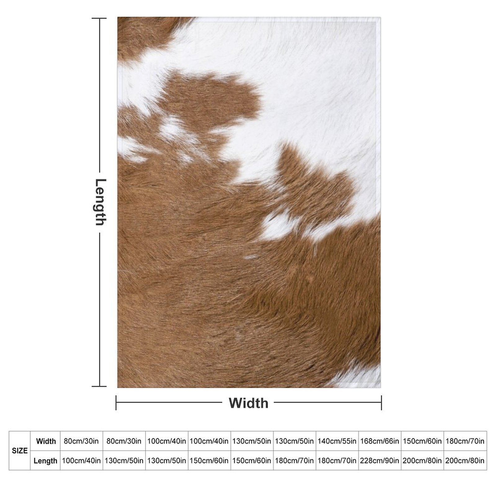 Cow Hide Brown & White Throw B - Anime Cosplay Idea 评论和价格