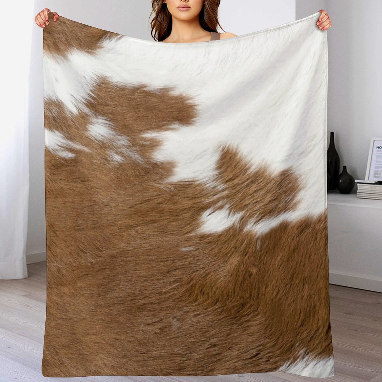 Cow Hide Brown & White Throw B - Anime Cosplay Idea 评论和价格